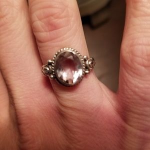 Amythest and Sterling silver ring